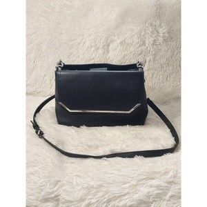 Calvin Klein Leather Purse Black With Removable Strap EUC